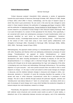Critical discourse analysis