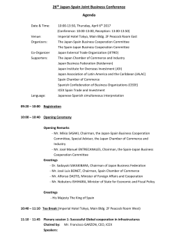 26th Japan-Spain Joint Business Conference Agenda