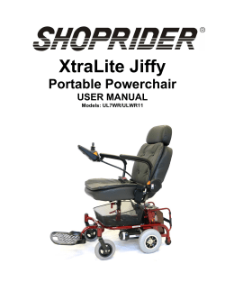 Shoprider XtraLite Jiffy Owner`s Manual