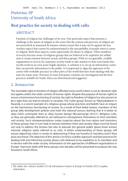 Pretorius, SP University of South Africa Best practice for