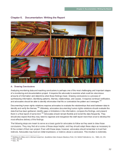 Chapter 6. Documentation: Writing the Report