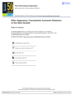 After Hegemony: Transatlantic Economic Relations in the Next Decade