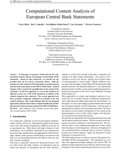 Computational Content Analysis of European Central Bank Statements