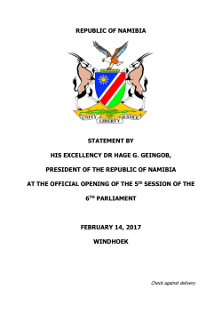statement by his excellency dr hage g. geingob, president of the