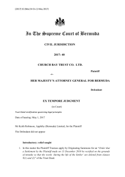 In The Supreme Court of Bermuda