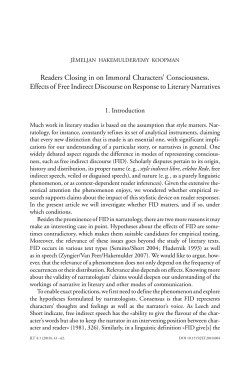 Readers Closing in on Immoral Characters` Consciousness. Effects