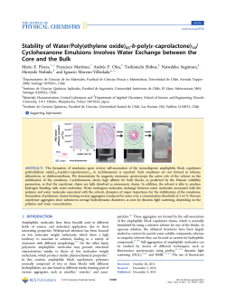 Stability of Water/Poly(ethylene oxide)43-b-poly