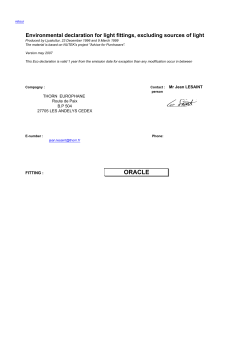 Environnemental declaration for ORACLE