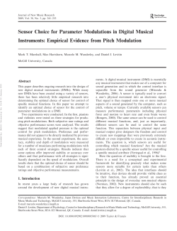 Sensor Choice for Parameter Modulations in Digital Musical