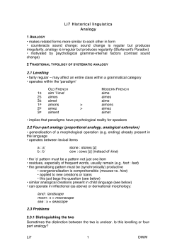 Li7 1 DWW Li7 Historical linguistics Analogy &bull; makes related forms