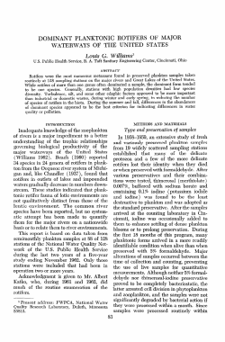 DOMINANT PLANKTONIC ROTIFERS OF MAJOR WATERWAYS OF