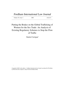 Putting the Brakes on the Global Trafficking of Women for