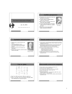 Conflict perspective Symbolic interactionism Social construction of