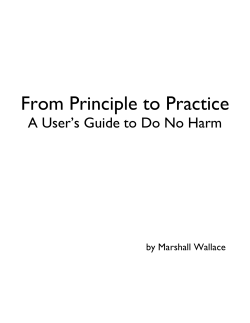 From Principle to Practice: A User`s Guide to Do No Harm