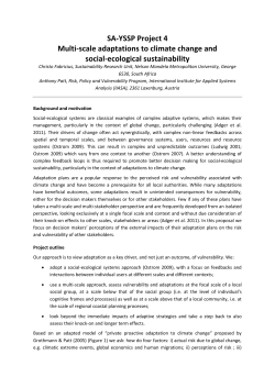 SA-YSSP Project 4 Multi-scale adaptations to climate