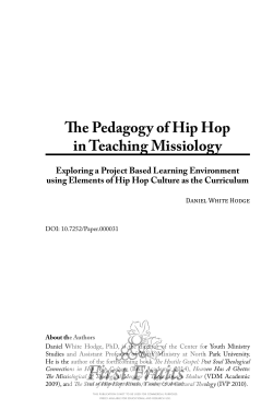 The Pedagogy of Hip Hop in Teaching Missiology: Exploring A