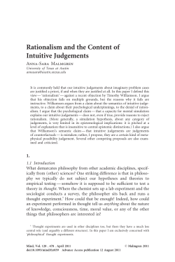 Rationalism and the Content of Intuitive Judgements