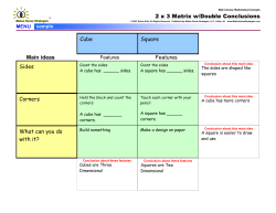 2 x 3 Matrix w/Double Conclusions Main ideas Features Cube