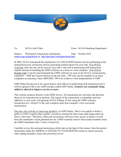 To: NCGA Golf Clubs From: NCGA Handicap Department Subject