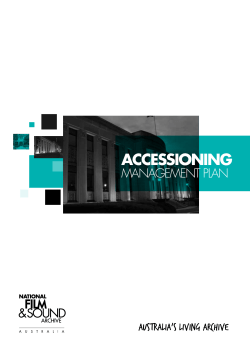 accessioning - National Film and Sound Archive