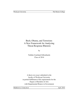Bush, Obama, and Terrorism: A New Framework for