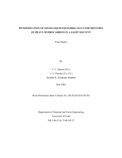 DETERMINATION OF SOLID-LIQUID EQUILIBRIA DATA