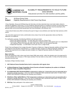 Eligibility Requirements to Hold Future Dog Shows