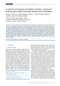 A cultural comparison of dream content, mood and waking day