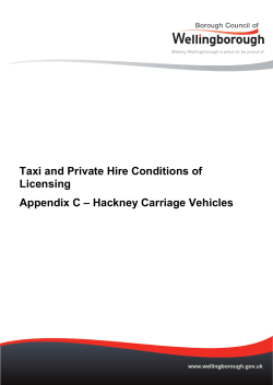 Taxi and Private Hire Conditions of Licensing Appendix C