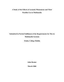 A Study of the Effects of Acoustic Phenomena and