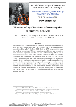 History of applications of martingales in survival analysis