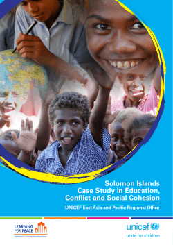 Solomon Islands Case Study in Education, Conflict and
