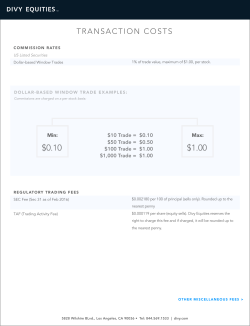 Commission and Fees Schedule
