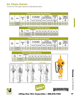 Air Chain Hoists - Lifting Gear Hire