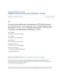 A macroinvertebrate assessment of Ozark streams located in lead