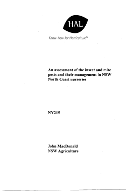 An assessment of the insect and mite pests and their management