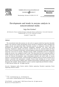 Developments and trends in enzyme catalysis in nonconventional