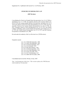 Churches Incorporation Law (2007 Revision)