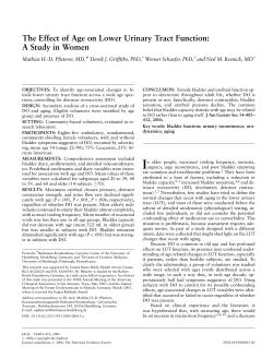 The Effect of Age on Lower Urinary Tract Function: A Study in