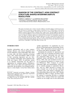how contract structure shapes interfirm dispute resolution