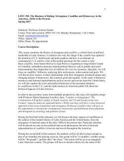 The Business of Ruling: Strongmen, Caudillos and Democracy in