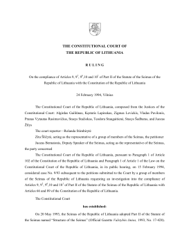 THE CONSTITUTIONAL COURT OF THE REPUBLIC OF LITHUANIA
