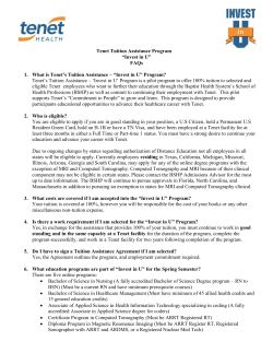Tenet Tuition Assistance Program - Baptist Health System