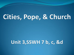 Cities, The Pope, and Church