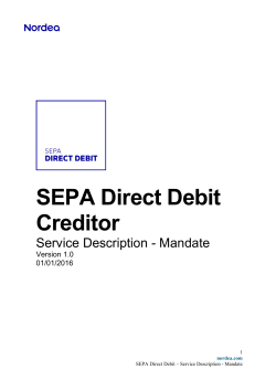 SEPA Direct Debit Service Mandate Creditor