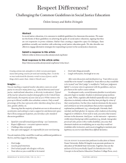 Challenging the Common Guidelines in Social Justice Education