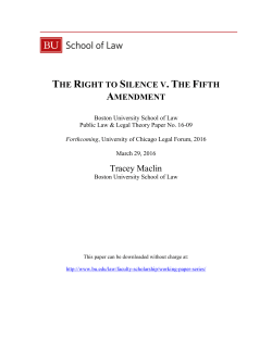 The Right to Silence v. The Fifth Amendment as a PDF.