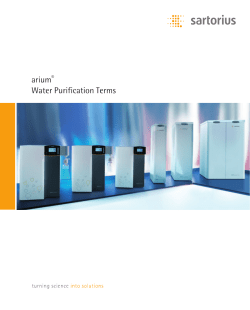 arium&reg; Water Purification Terms