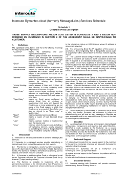 Symantec Messagelabs Services Descriptions and SLA