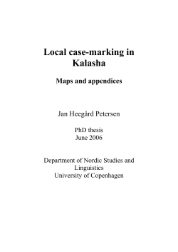 Local case-marking in Kalasha Maps and appendices